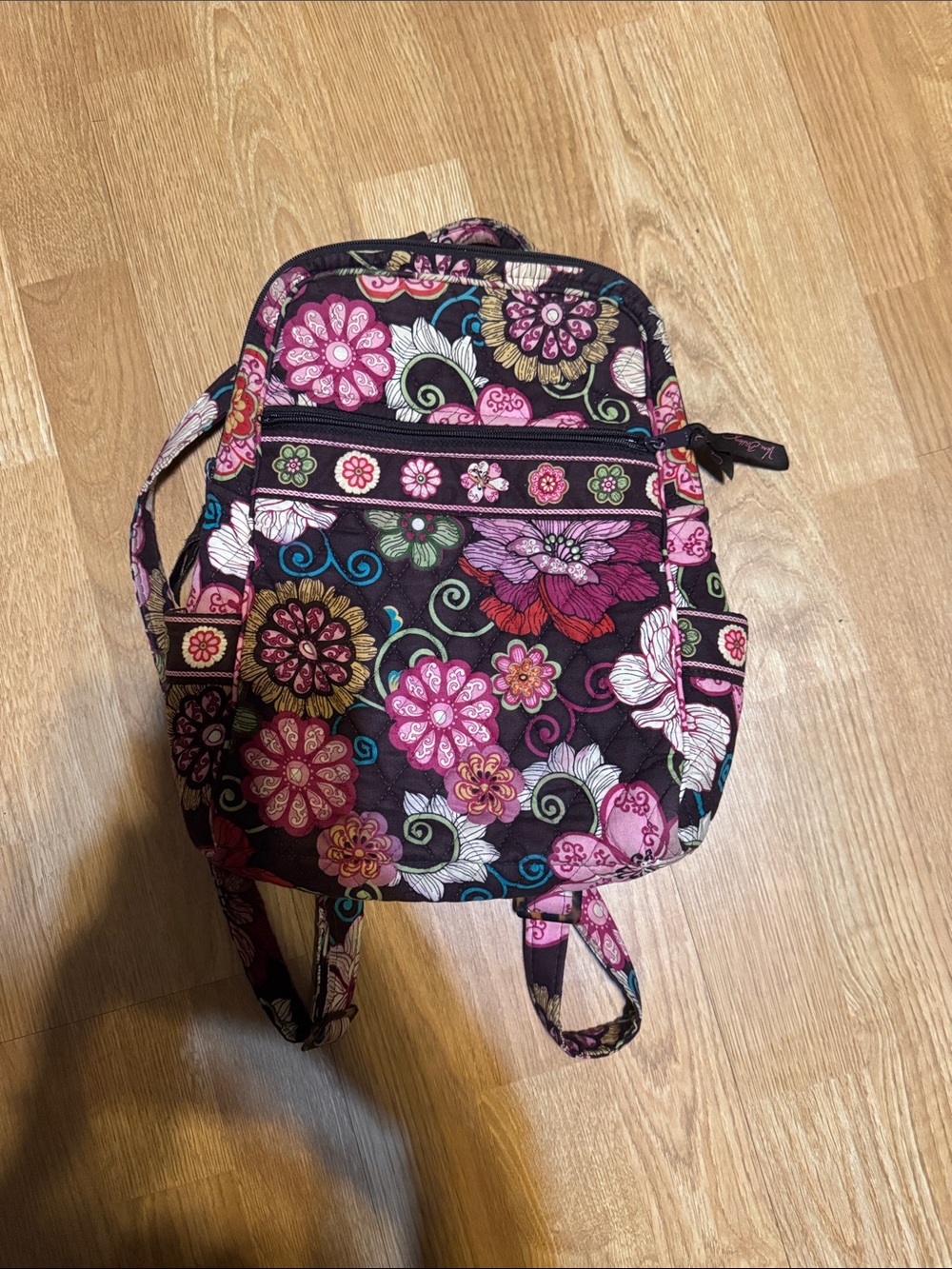 Vera Bradley Floral Quilted Mini Backpack in Pink Multi-Tone